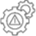  Gears with Warning Sign Icon