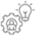 Gear and Lightbulb Icon